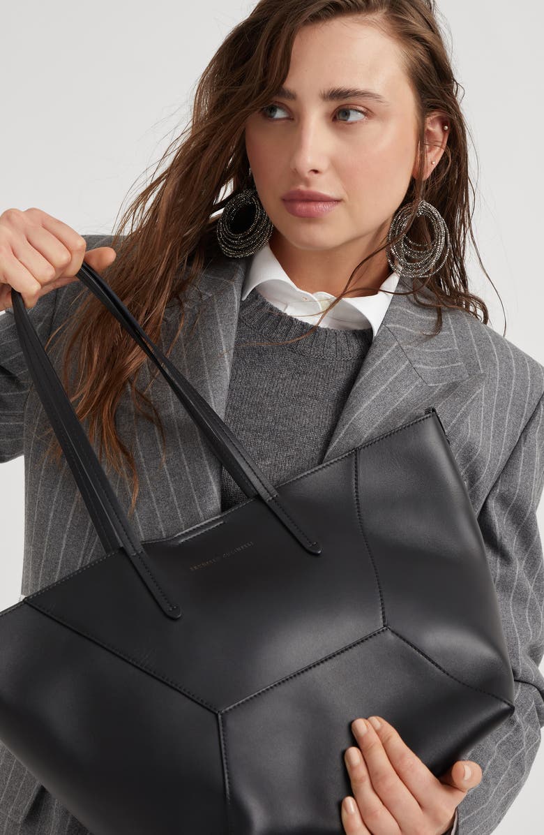 Brunello Cucinelli Shopper bag with monili, Alternate, color,