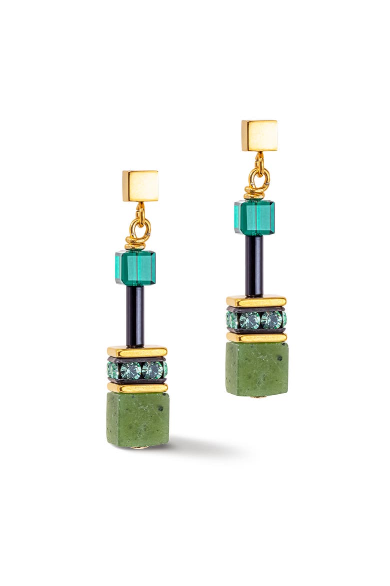 Geocube Iconic Precious Earrings, Main, color, Green