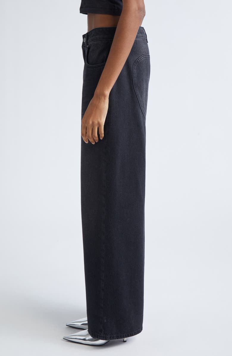 Area Crystal Chain Cutout Relaxed Jeans, Alternate, color, Washed Black