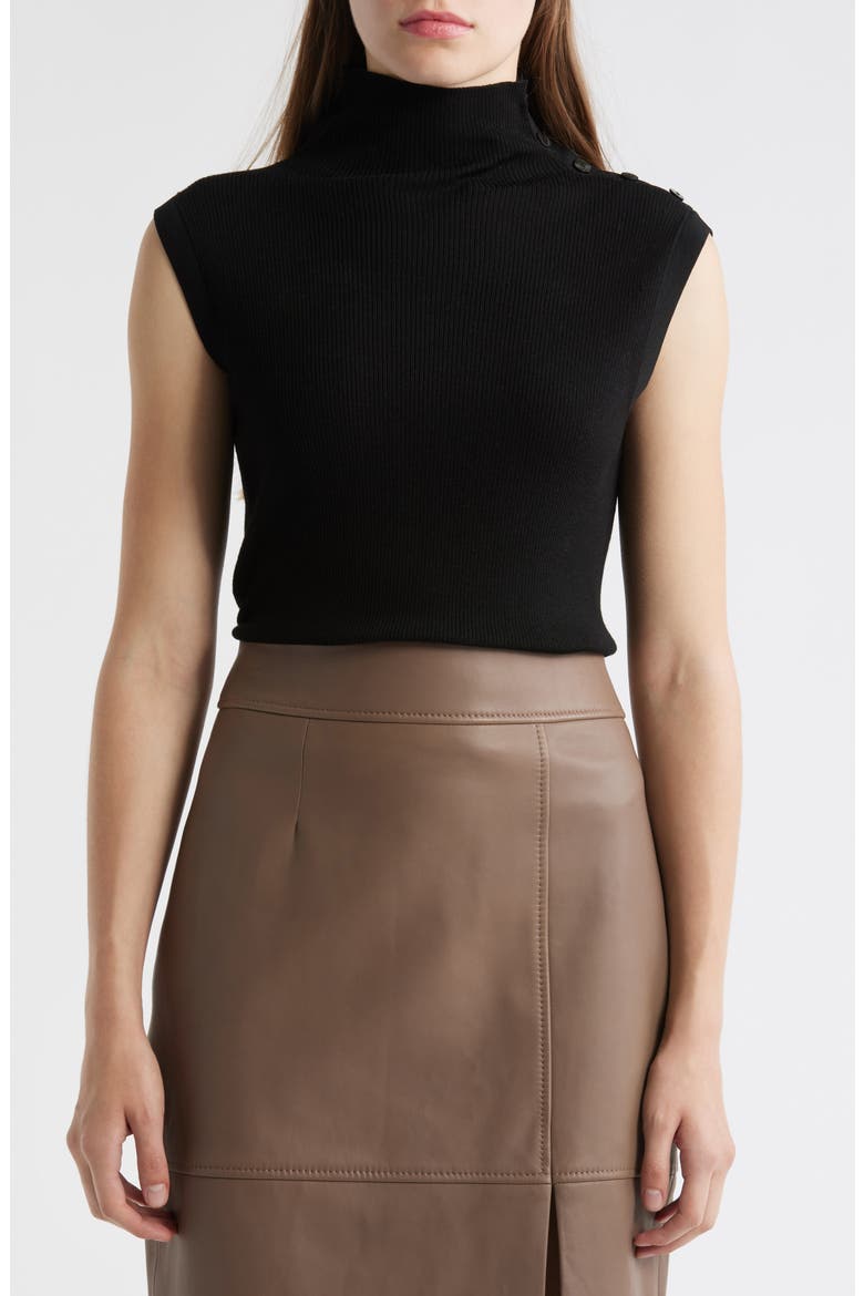 Fermesi Sleeveless Mock Neck Sweater, Main, color, BLK