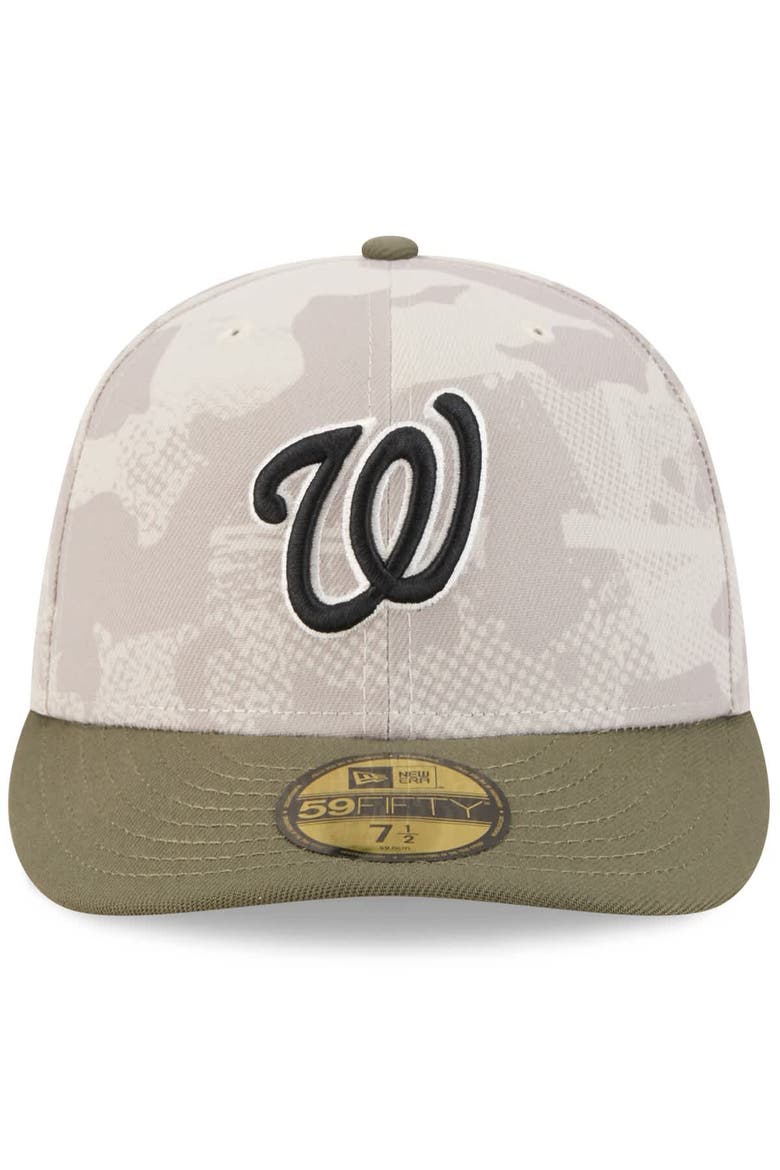 Men's New Era Light Beige/Olive Washington Nationals 2025 Armed Forces Day 59FIFTY Fitted Hat, Alternate, color, Light Beige