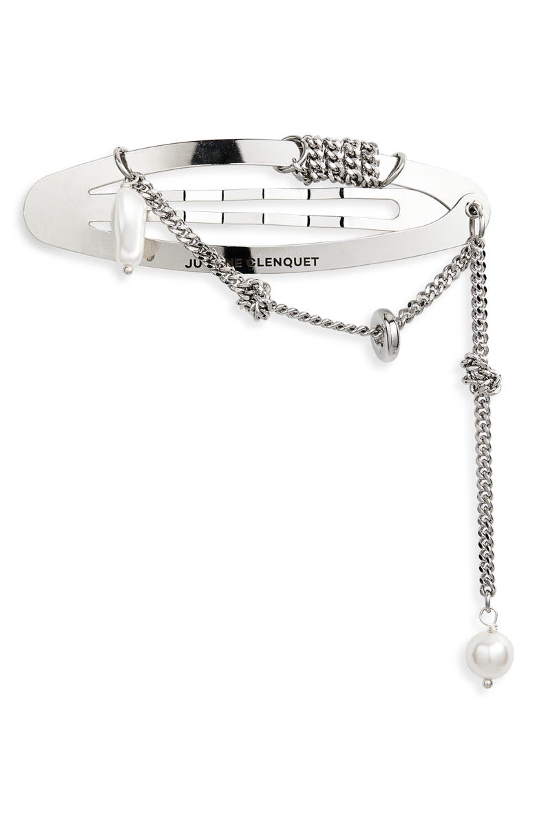 Justine Clenquet Liam Hair Clip, Main, color, Palladium