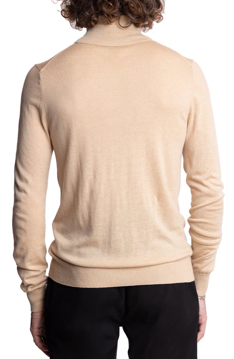 PAISLEY & GRAY Fine Gauge Turtleneck Sweater, Alternate, color, Almond