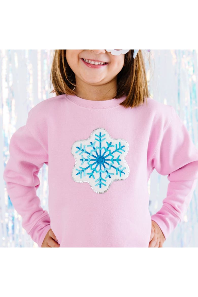 Snowflake Patch Sweatshirt, Alternate, color, Pink