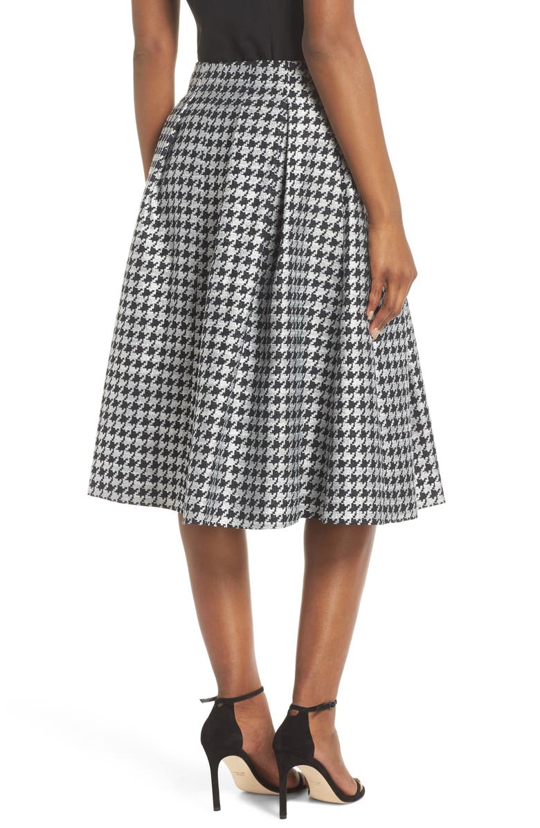 Eliza J Houndstooth Pleated Skirt, Alternate, color, 