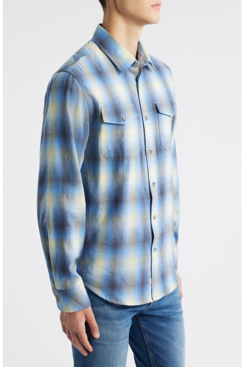 Ranchero Modern Fit Plaid Cotton Button-Up Shirt, Alternate, color, BLUE