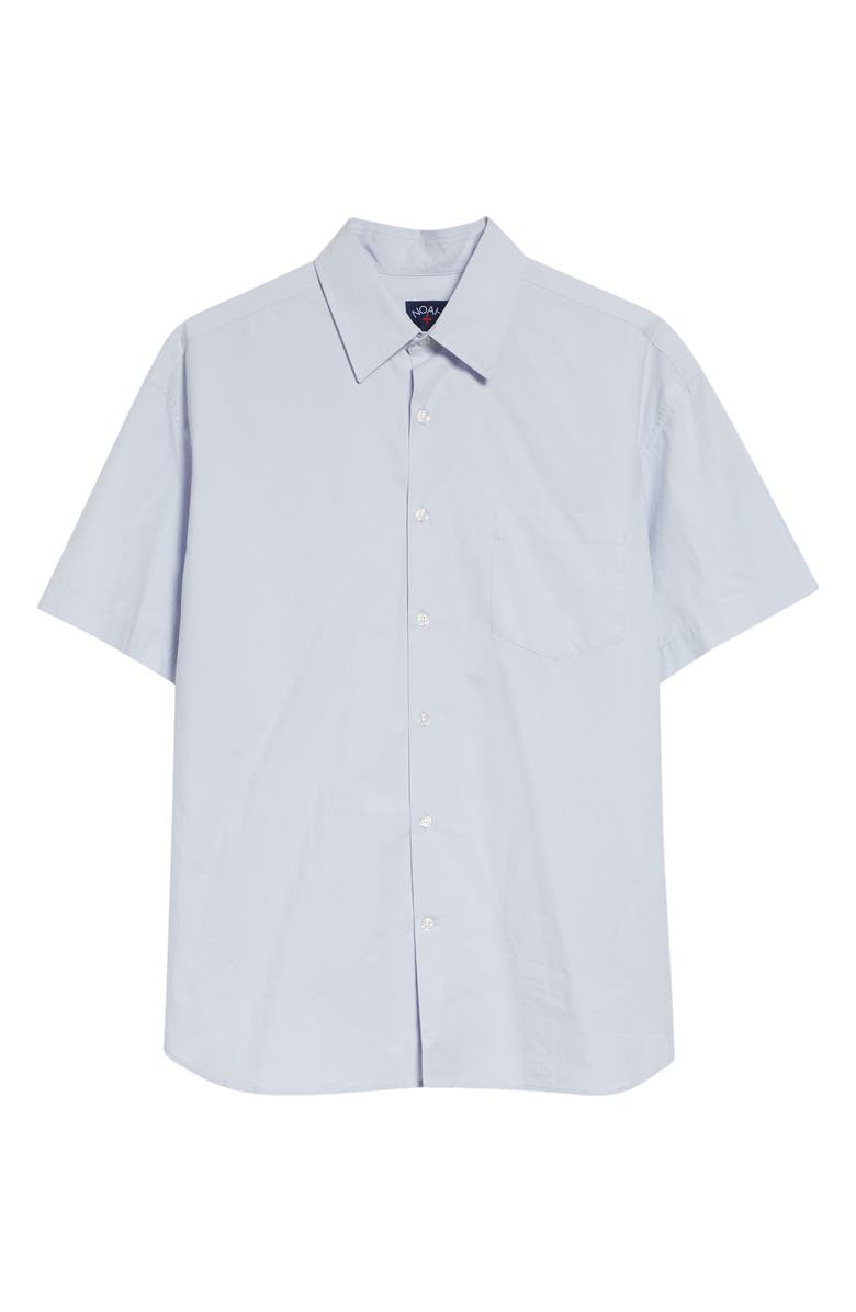 Noah Oversize Short Sleeve Cotton Poplin Button-Up Shirt, Alternate, color, Periwinkle