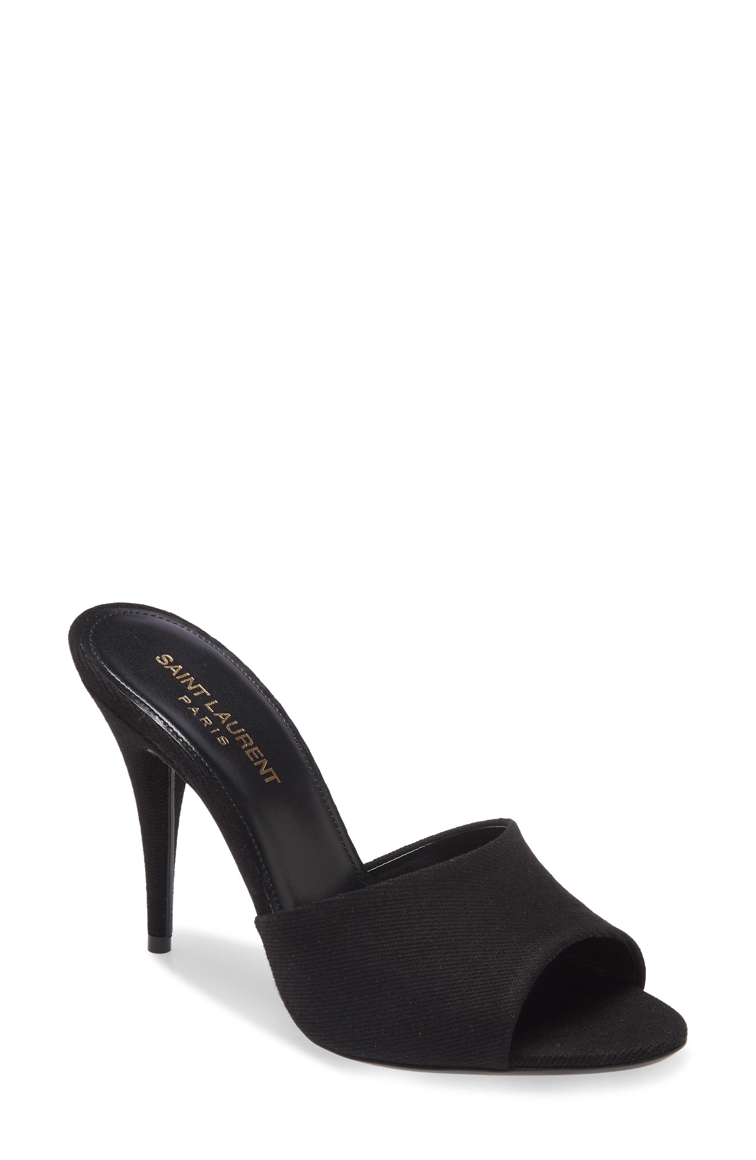 Saint Laurent La 16 Open Toe Mule Sandal, Main, color, 