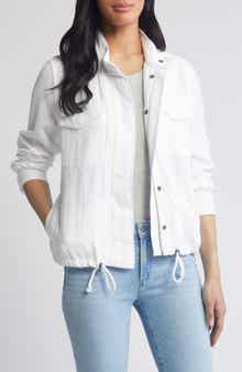 Caslon® Cotton Gauze Utility Jacket
