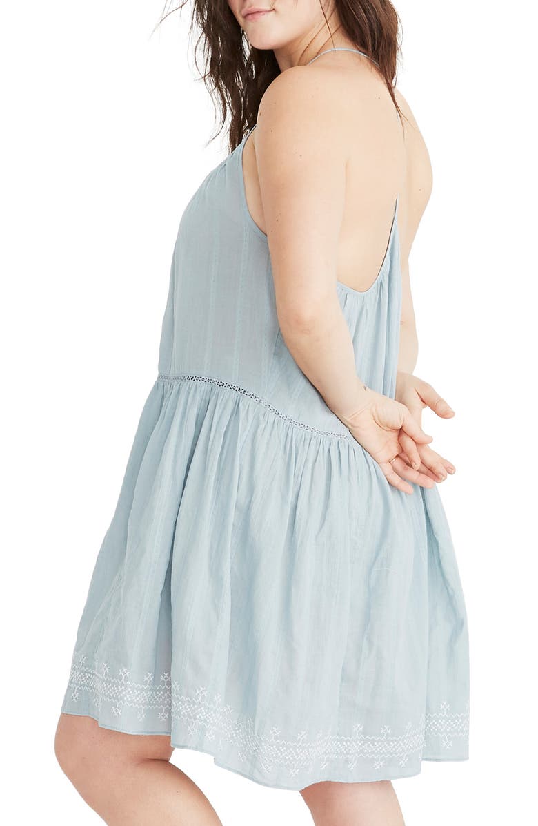 Madewell Embroidered Racerback Cover-Up Dress, Alternate, color, 