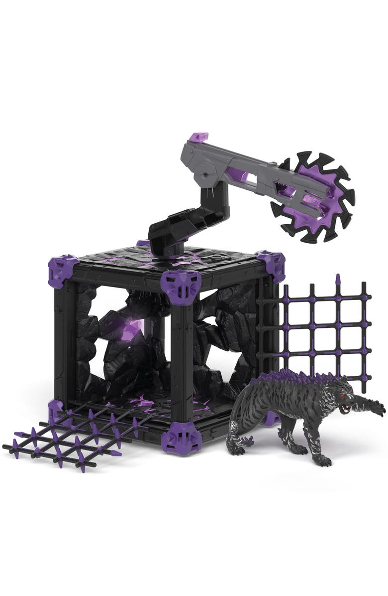 Schleich Eldrador Creatures, BattleCave Shadow Tiger, 27 Piece Combat Toy Playset, Main, color, Multicolored