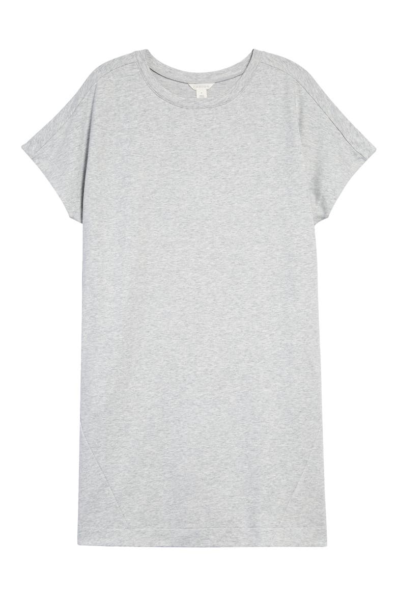 Crewneck T-Shirt Dress, Alternate, color, GREY LIGHT HEATHER