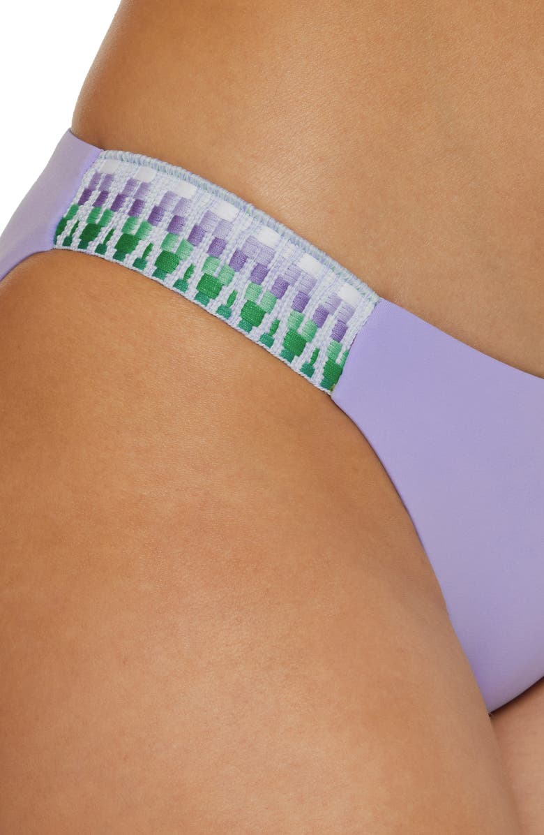 Becca Fiesta American Basket Weave Trim Bikini Bottoms, Alternate, color, Bellflower