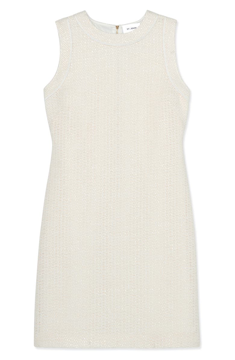 St. John Evening Sleeveless Textured Weave Dress, Alternate, color, 