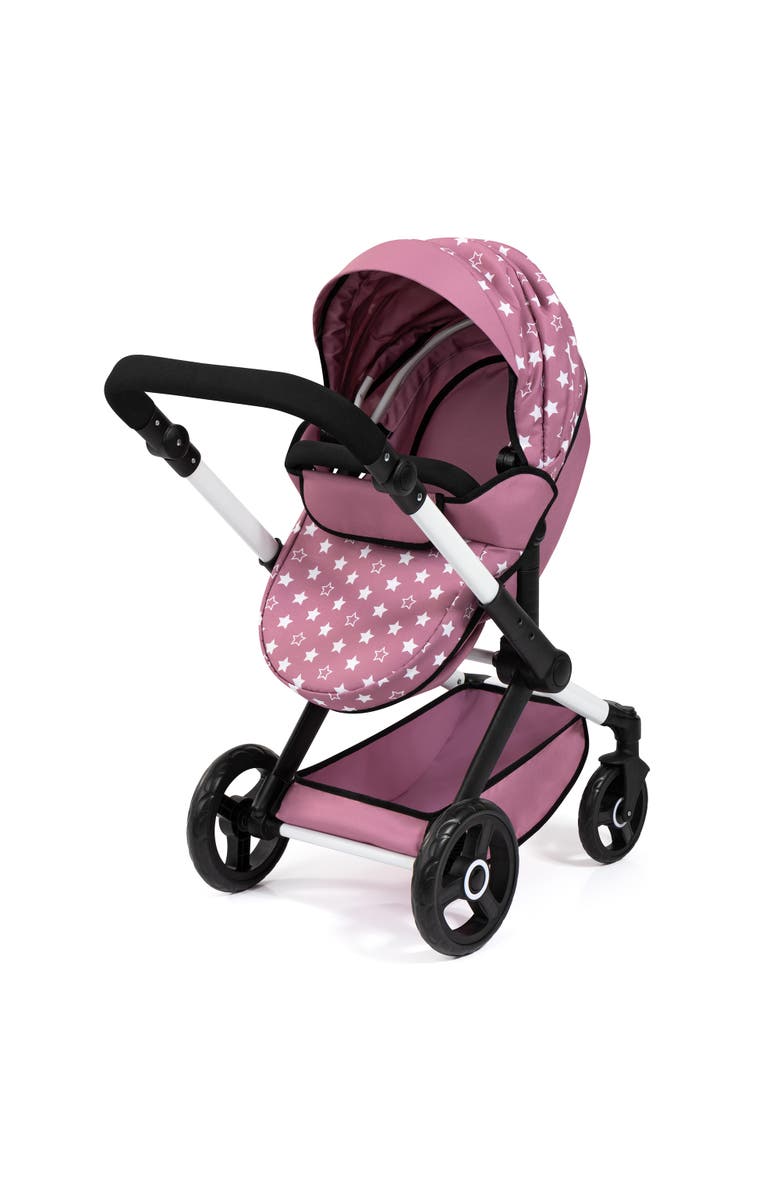 Bayer Design Xeo Pram Pink, White Stars, Convertible, Foldable, Alternate, color, Multicolored