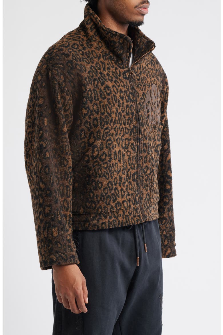 Cheetah High Pile Fleece Jacket, Alternate, color, BROWN