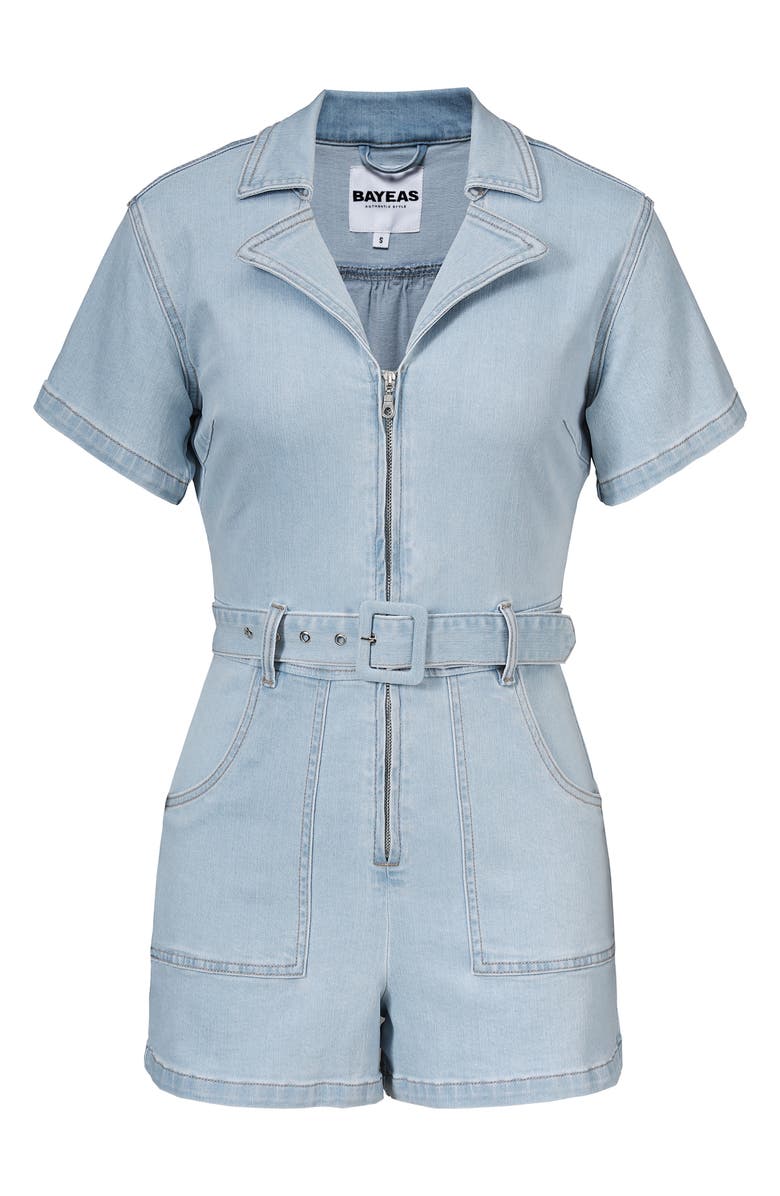 Bayeas Denim Romper, Alternate, color, Light Blue