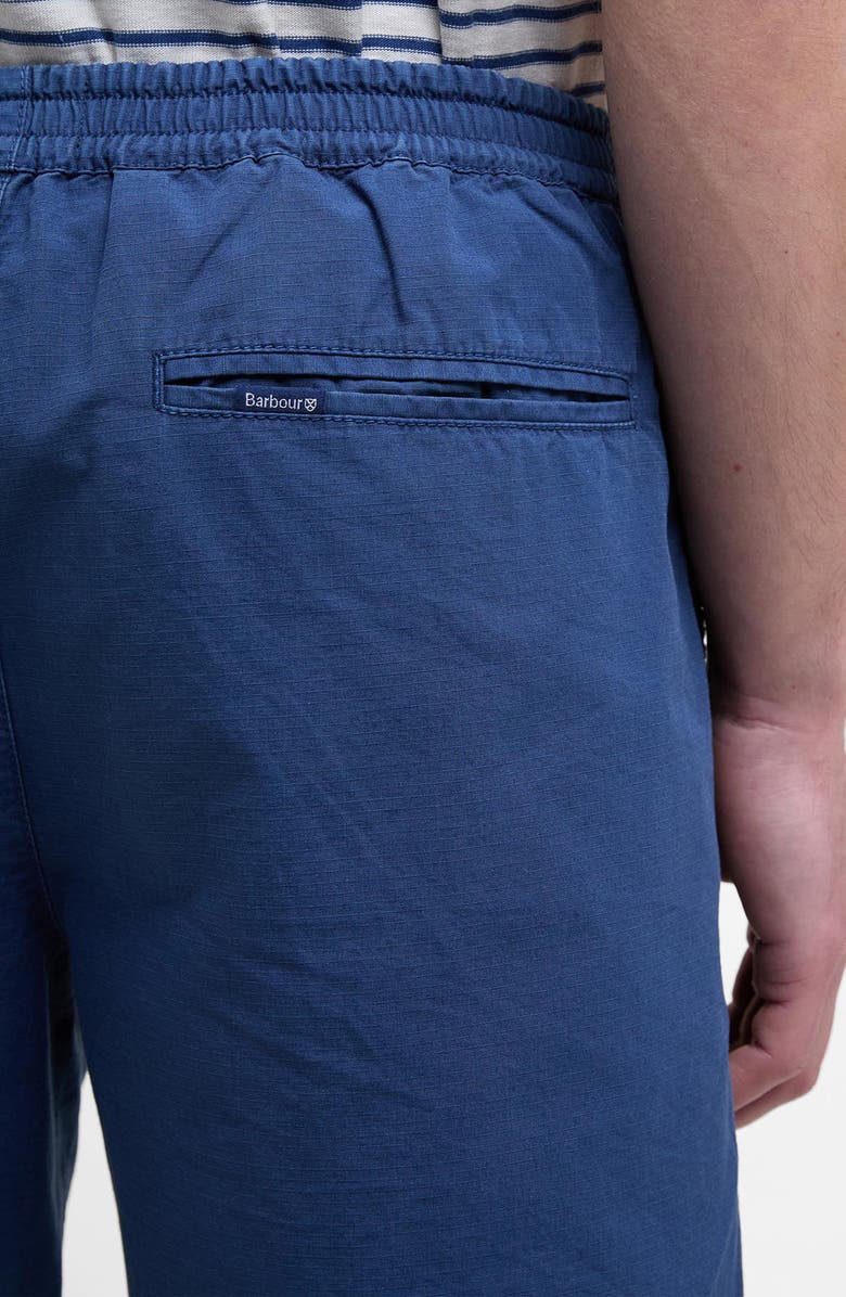 Barbour Rickfell Pleated Cotton Ripstop Shorts, Alternate, color, Dark Denim