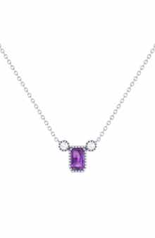 LuvMyJewelry La Vie Emerald Cut Amethyst & Diamond Pendant Necklace - 0.23ct.