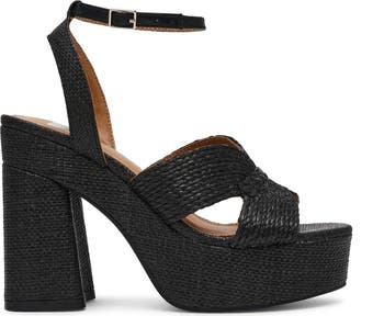 Waylan Raffia Platform Ankle Strap Sandal