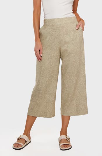 Matty M . Magnolia Pull-on Linen Blend Pants In Neutral