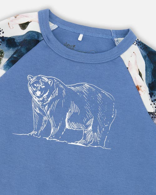 Deux Par Deux Two-piece Organic Cotton Pajama Set In Blue