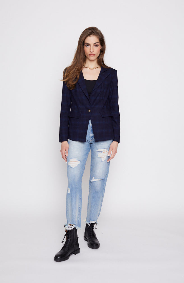 BLUE REVIVAL Helen Blazer in Ibiza Navy Twilight with Removable Insert, Alternate, color, 