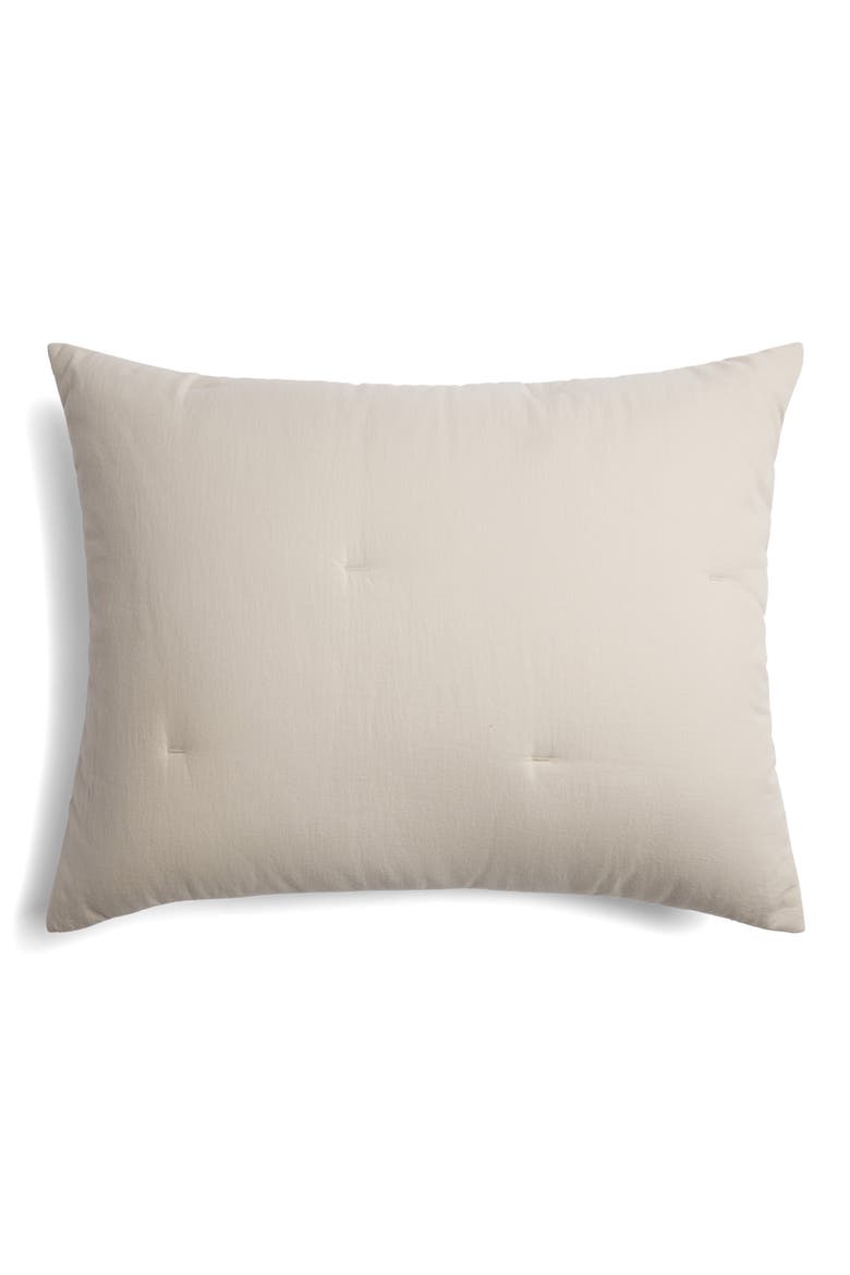 Set of 2 Soft Cotton Quilted Shams, Alternate, color, BONE