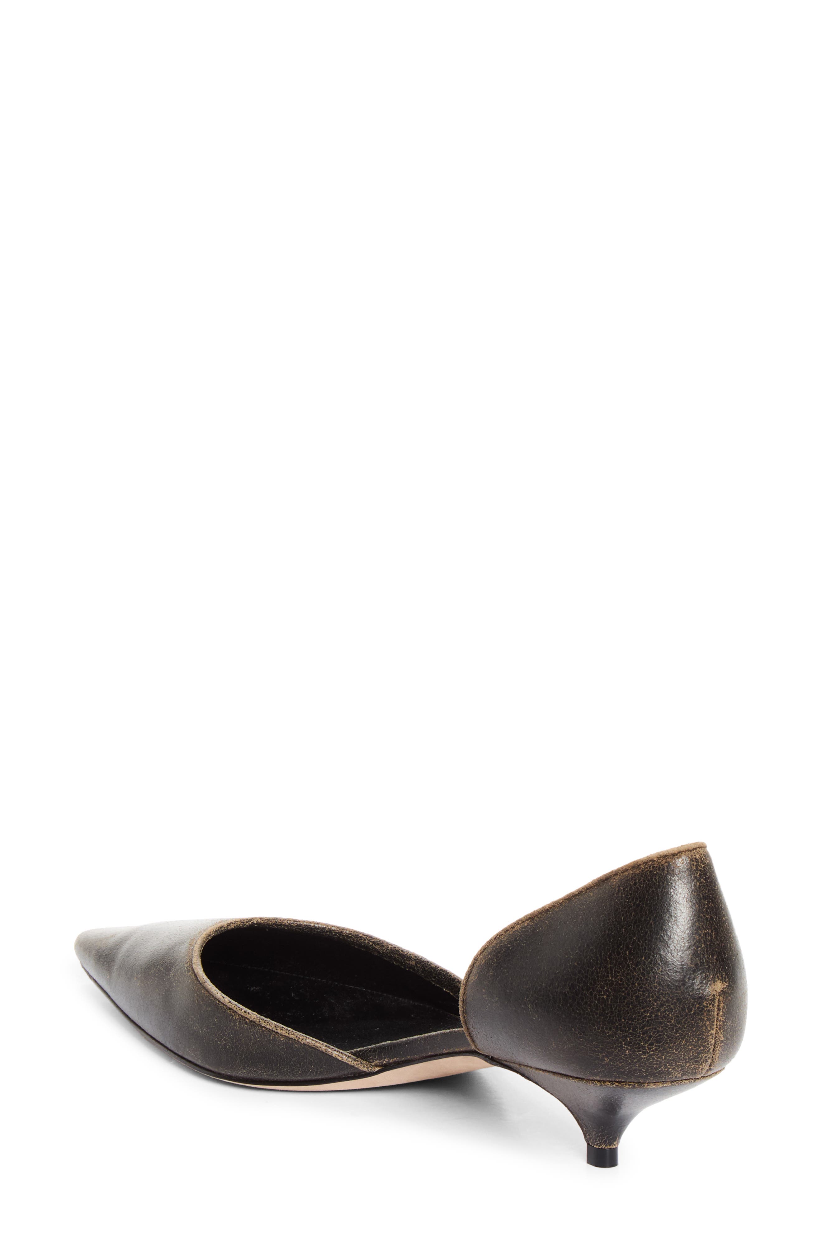 Liisa Pointed Toe Kitten Heel d'Orsay Pump, Alternate, color, DARK BROWN
