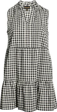 SUGARLIPS Plaid Gemmely Sleeveless Cotton Minidress