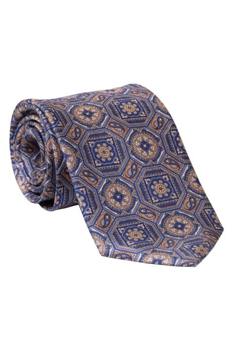 Mantova - Extra Long Printed Silk Tie for Men