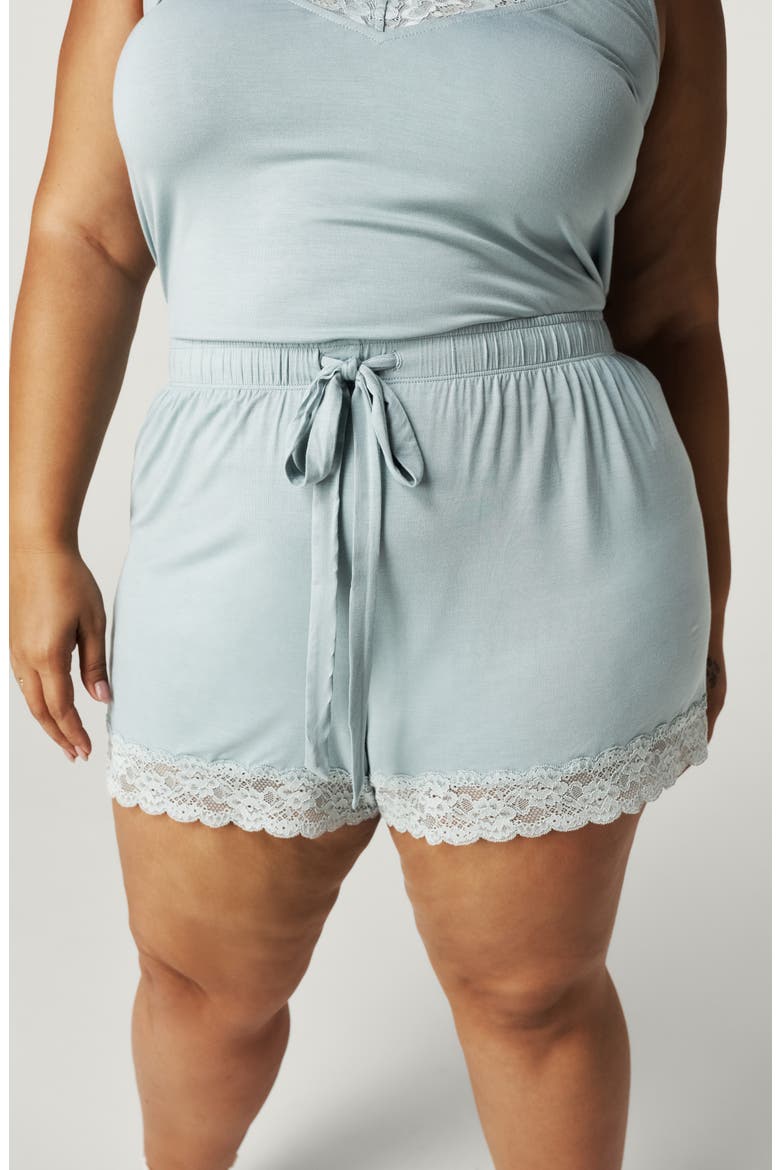 Lace Pajama Shorts, Alternate, color, SHADOW GREEN