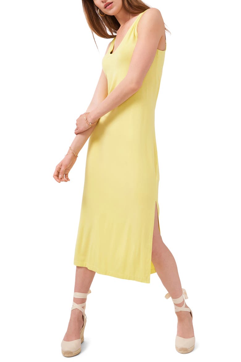 Deep V-Neck Dress, Alternate, color, CITRUS YELLOW