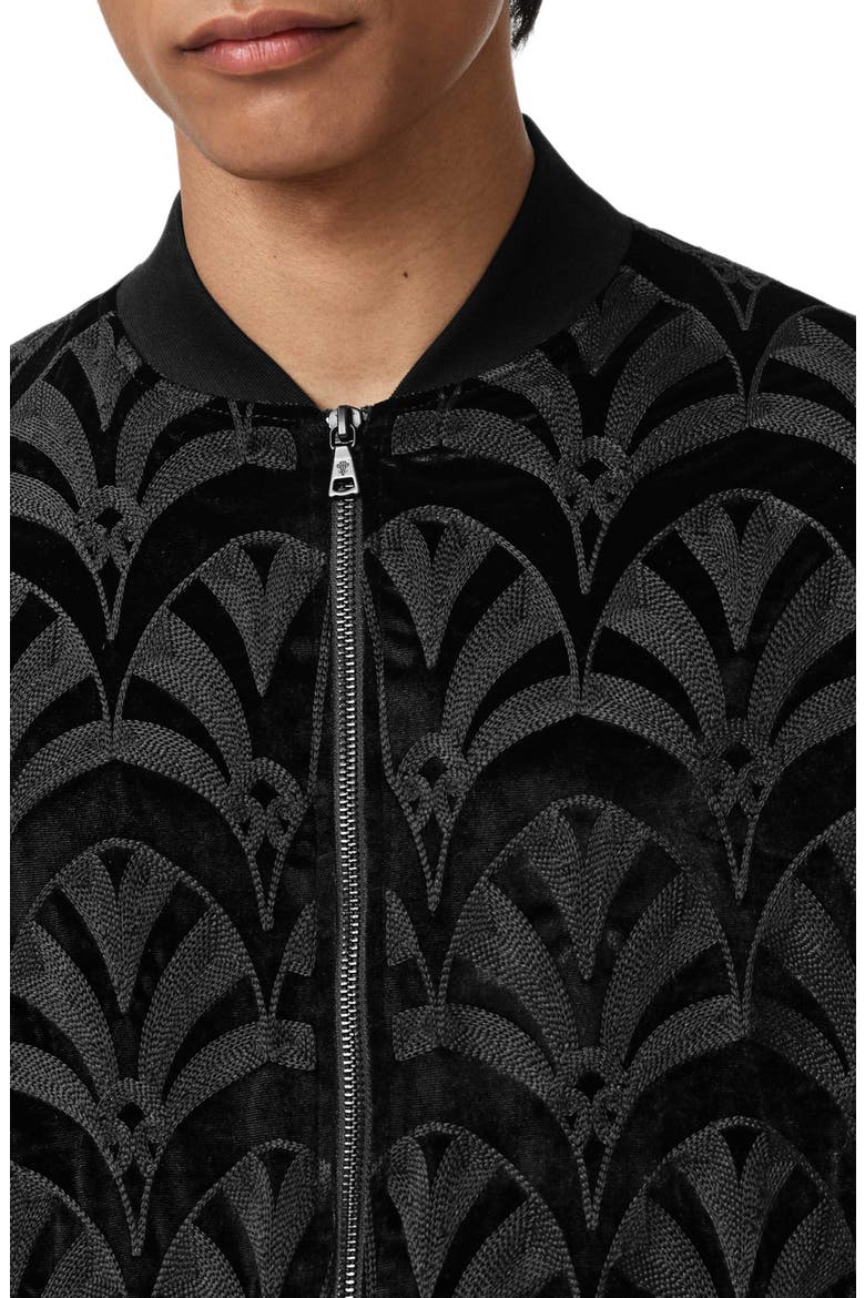 Norfolk Embroidered Bomber Jacket, Alternate, color, BLACK
