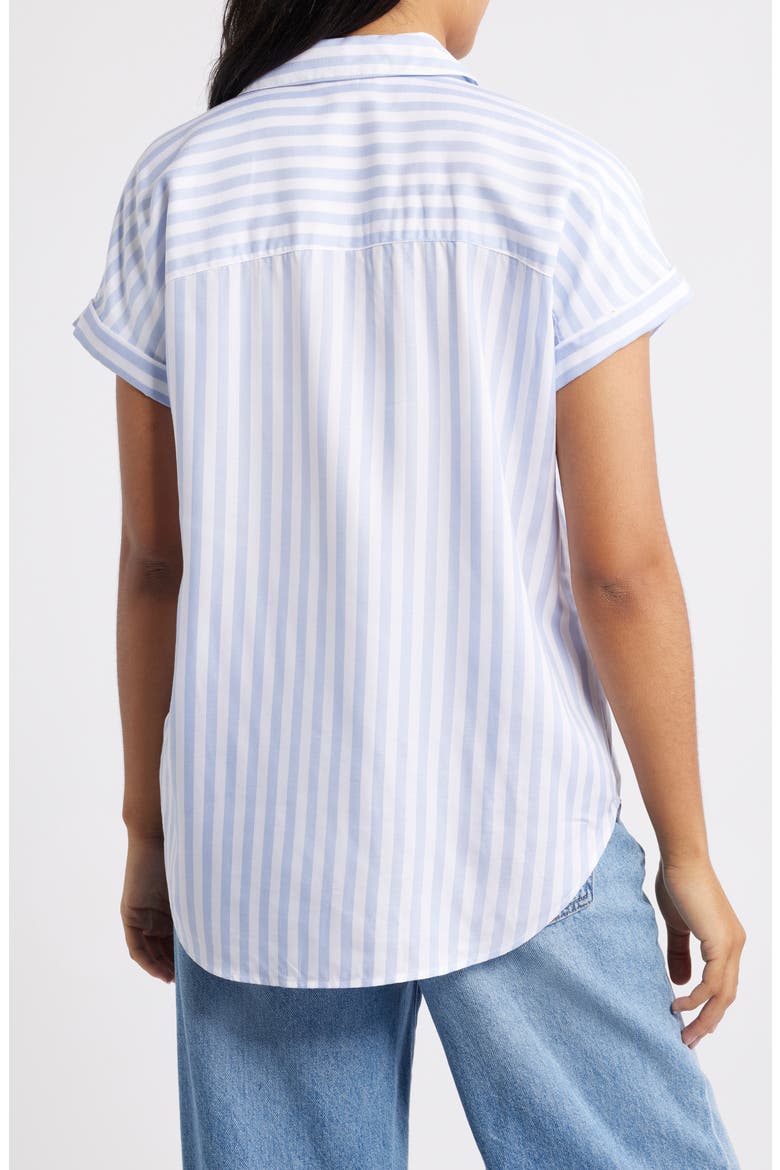 Kenzie Stripe Short Sleeve Button-Up Shirt, Alternate, color, MOOD RING