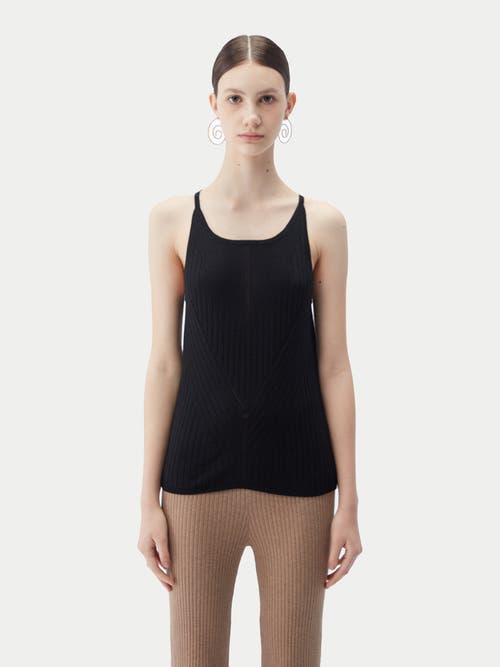 Gobi Mongolian Cashmere Sleeveless Silk Cashmere Top In Black