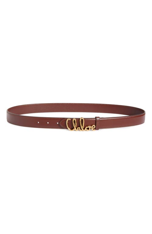 Chloé Iconic Leather Belt In Brown
