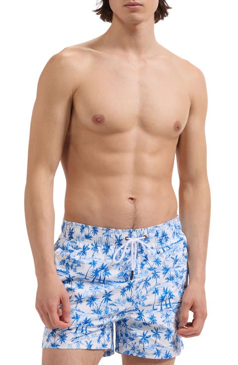 Kai Tropical Print Swim Trunks