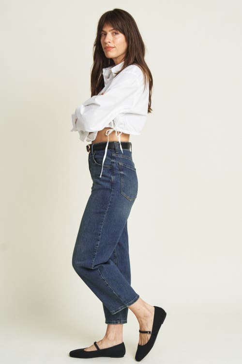 OLIVER LOGAN OLIVER LOGAN HARLOW BARREL LEG JEANS HIGH RISE DARK AGED VINTAGE