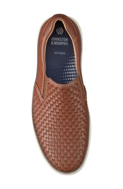 Johnston & Murphy Mcguffey 2 Woven Slip-on Sneaker In Tan Woven Full Grain