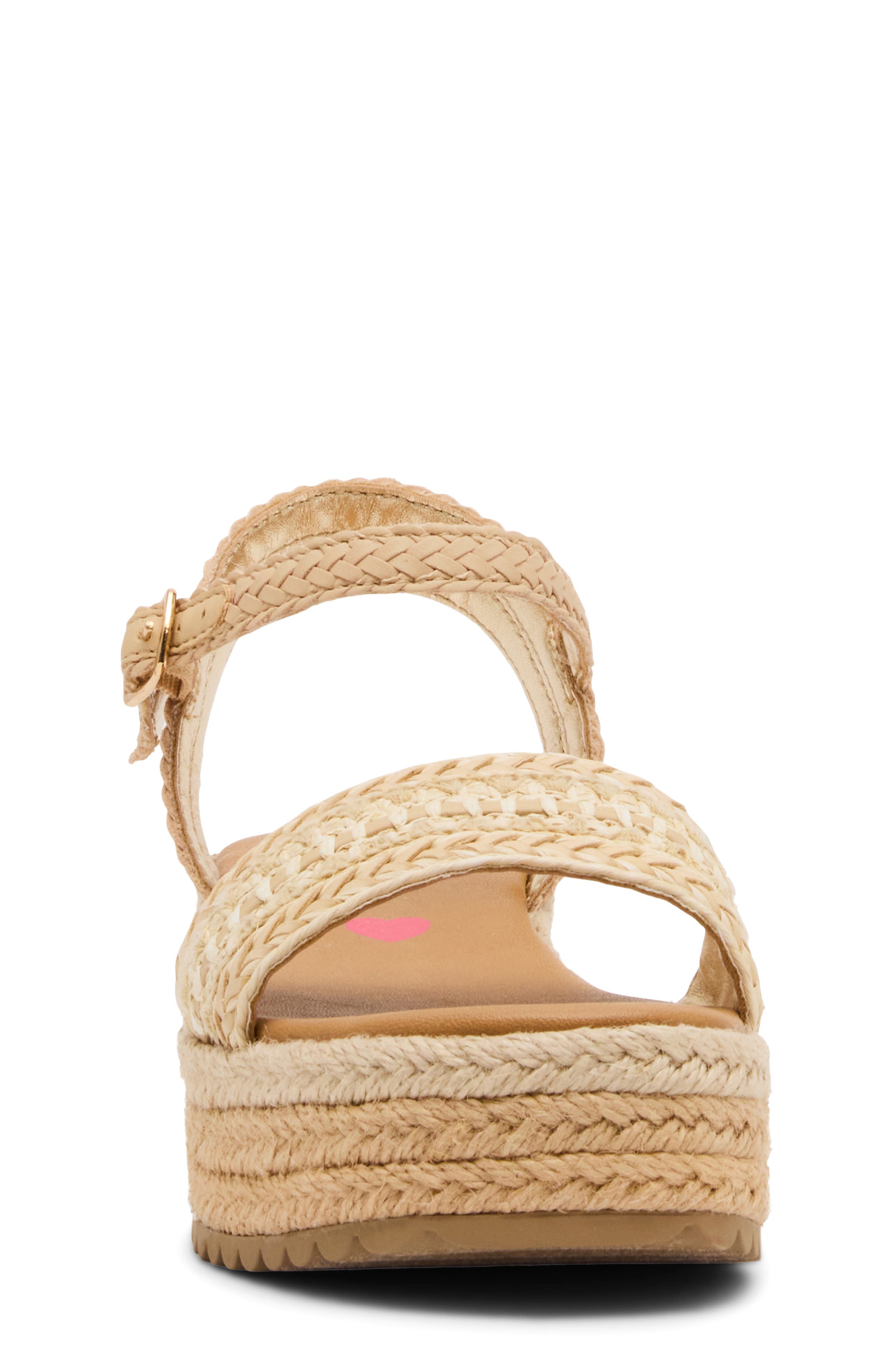 Kids' Jkiko Espadrille Ankle Strap Platform Wedge Sandal, Alternate, color, NATURAL
