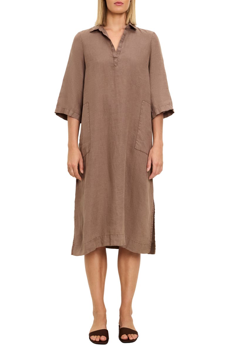 Michael Stars Briony Midi Shirtdress, Main, color, Quicksand