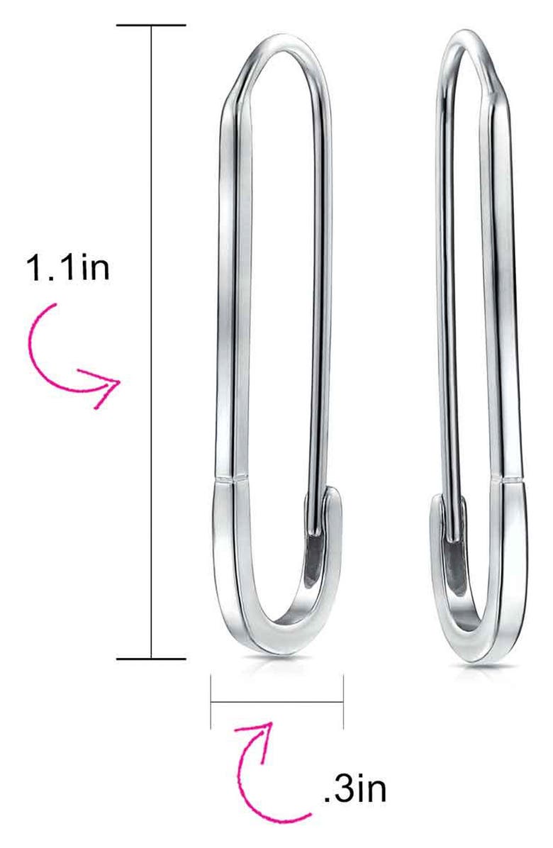 BLING JEWELRY Safety Pin Earrings, Alternate, color, 