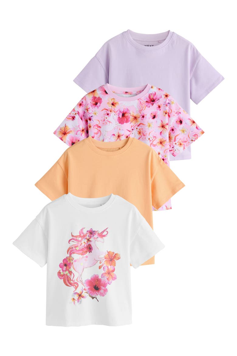 Four-Pack Graphic Tees, Main, color, PINK