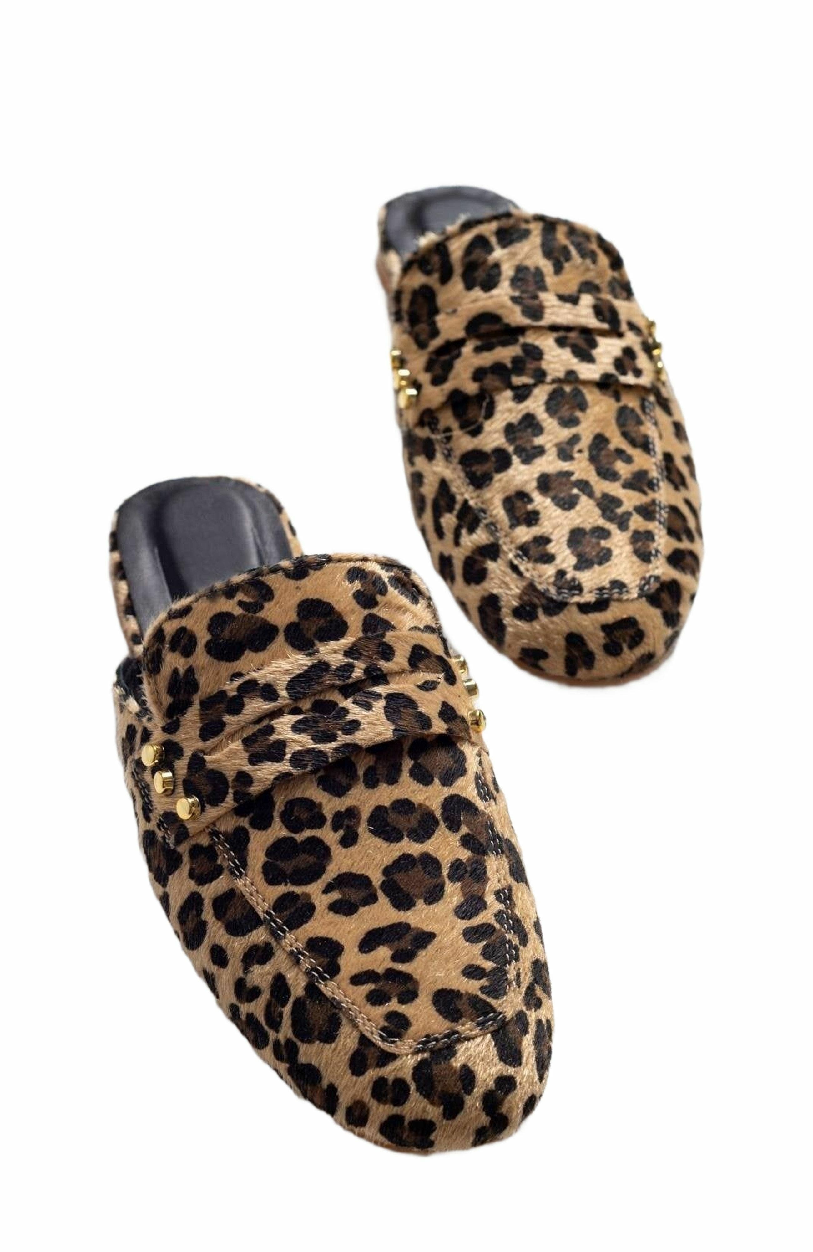 Forever & Always Shoes Eleonora Leopard Print Leather Clogs, Main, color, 
