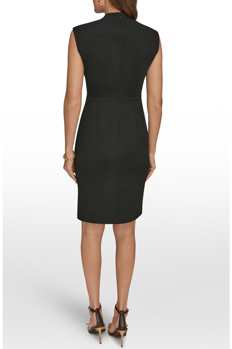 Cap Sleeve Faux Wrap Dress, Alternate, color, BLACK
