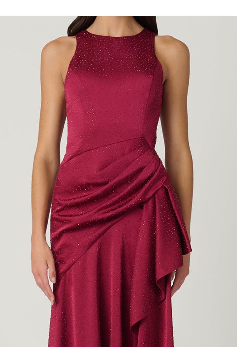 Shoshanna Midnight Midnight Verena Crystal Stretch Satin Dress, Alternate, color, 