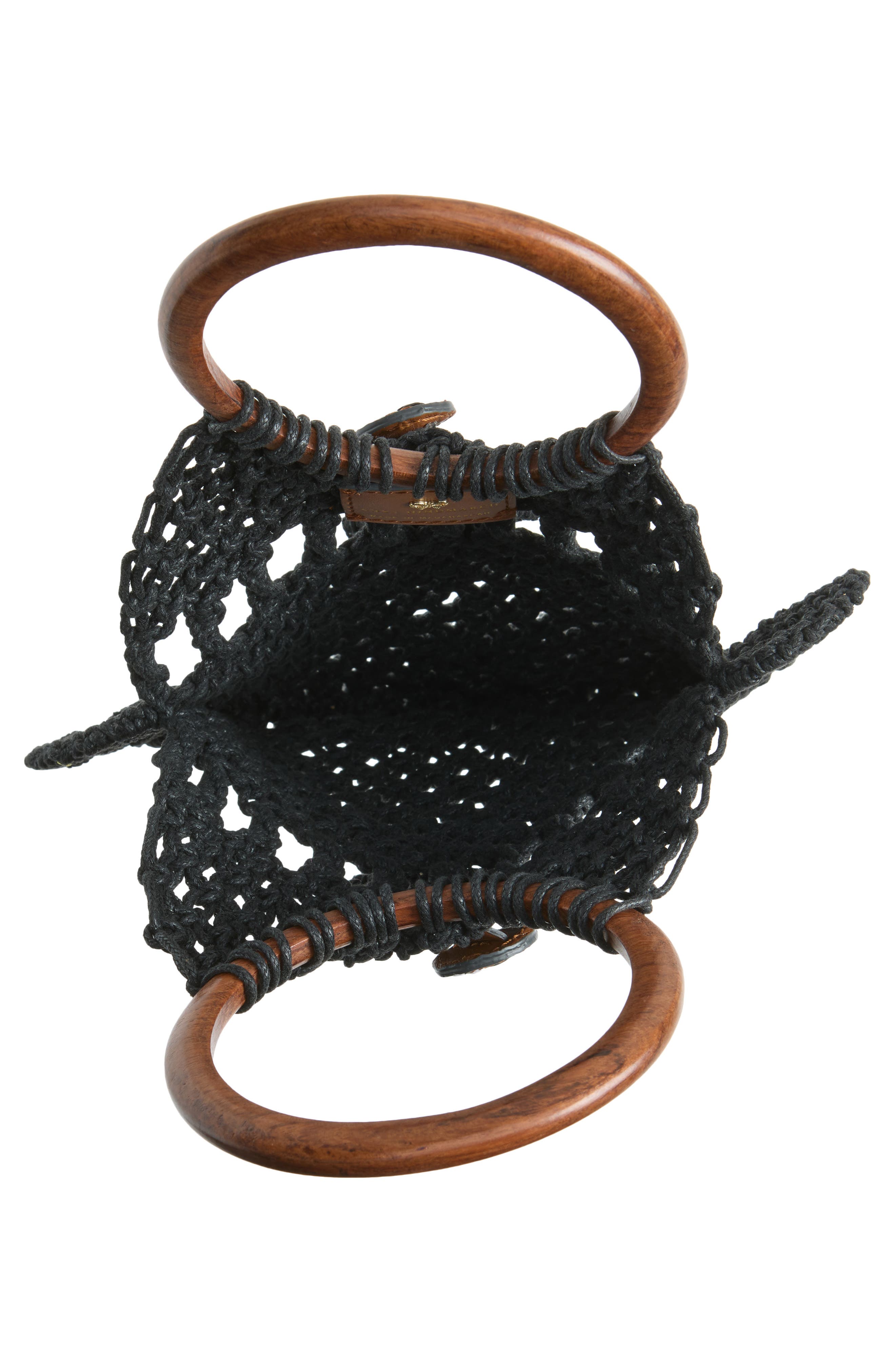 Macramé Fish Clutch, Alternate, color, BLACK