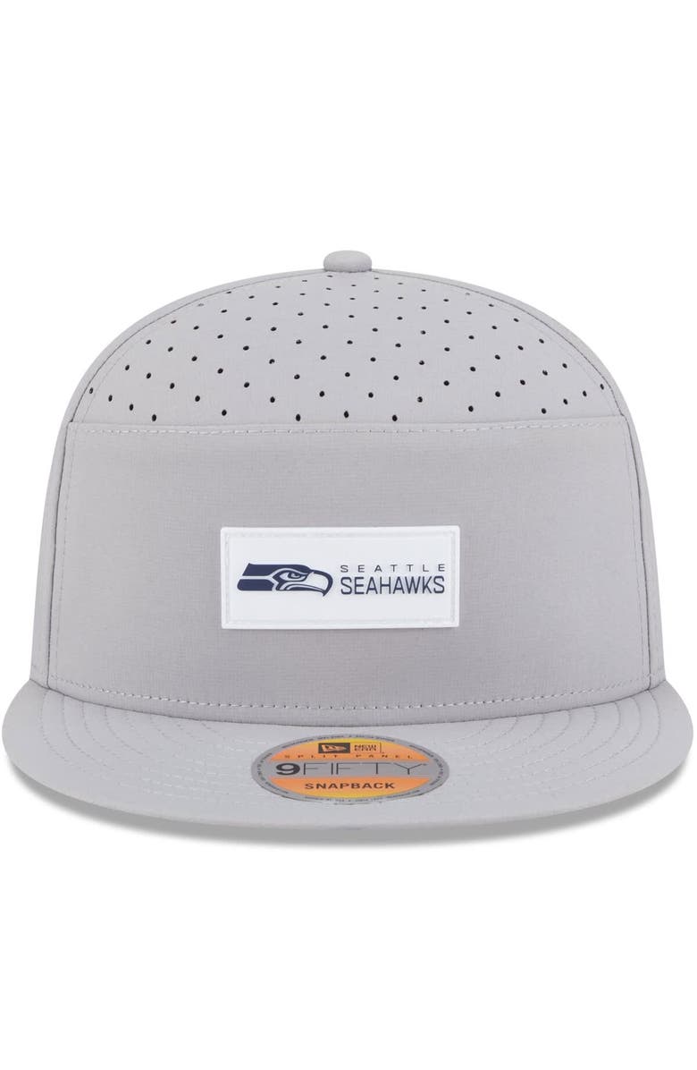 New Era Men's New Era Gray Seattle Seahawks 2025 Sideline  Split Panel 9FIFTY Snapback Hat, Alternate, color, 