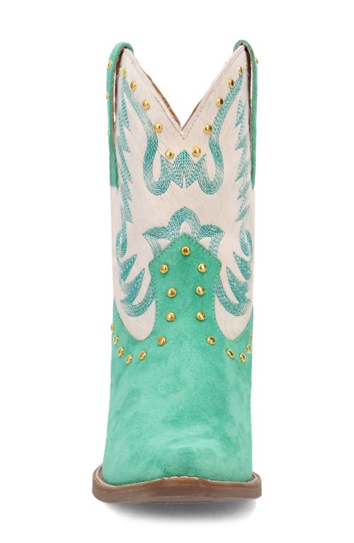 Dingo Rodeo Queen Genuine Calf Hair Western Boot In Green
